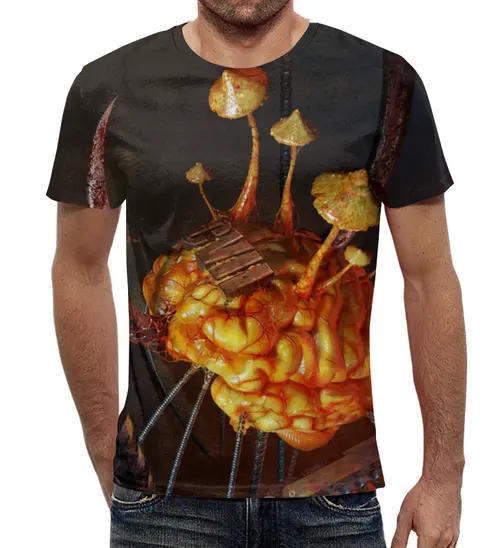 Заказать мужскую футболку в Москве. Футболка с полной запечаткой (мужская) Infected Mushroom от inPrintio - готовые дизайны и нанесение принтов.