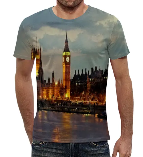 Заказать мужскую футболку в Москве. Футболка с полной запечаткой (мужская) London от THE_NISE  - готовые дизайны и нанесение принтов.