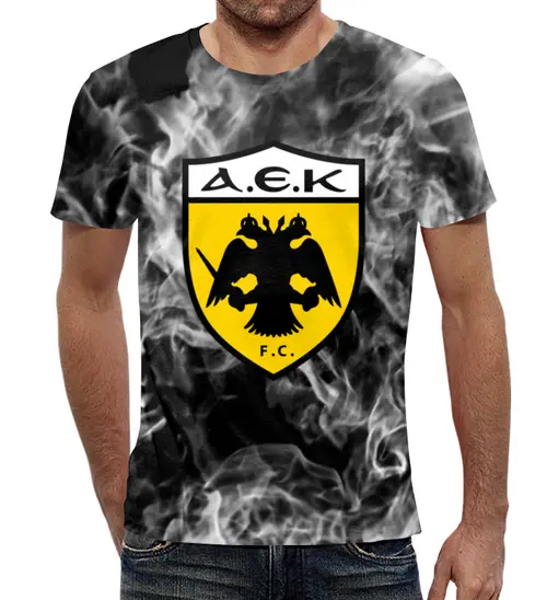 Заказать мужскую футболку в Москве. Футболка с полной запечаткой (мужская) AEK FC от THE_NISE  - готовые дизайны и нанесение принтов.