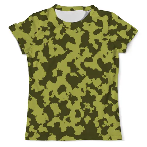 Заказать мужскую футболку в Москве. Футболка с полной запечаткой (мужская) Зелёный Камуфляж от armyshop - готовые дизайны и нанесение принтов.