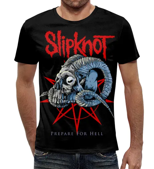 Заказать мужскую футболку в Москве. Футболка с полной запечаткой (мужская) Slipknot  от geekbox - готовые дизайны и нанесение принтов.