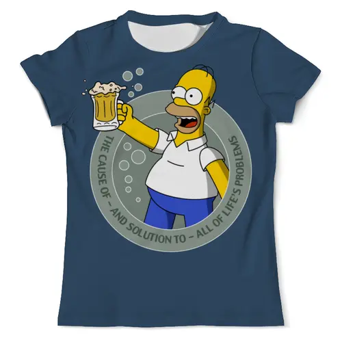 Заказать мужскую футболку в Москве. Футболка с полной запечаткой (мужская) The Simpsons (3) от ПРИНТЫ ПЕЧАТЬ  - готовые дизайны и нанесение принтов.