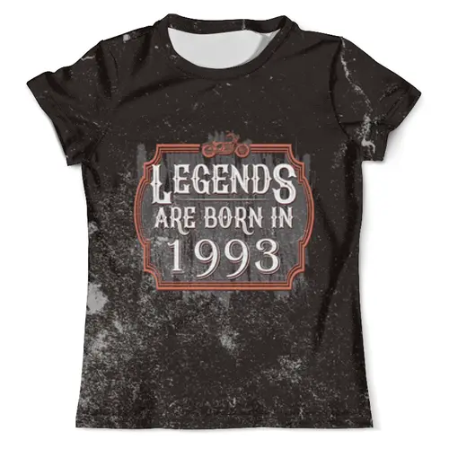 Заказать мужскую футболку в Москве. Футболка с полной запечаткой (мужская) Legends Are Born In 1993 от tutik_mutik@mail.ru - готовые дизайны и нанесение принтов.