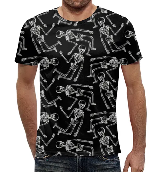 Заказать мужскую футболку в Москве. Футболка с полной запечаткой (мужская) Скелетоны (1) от T-shirt print  - готовые дизайны и нанесение принтов.