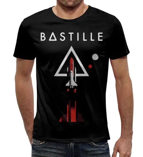 Заказать мужскую футболку в Москве. Футболка с полной запечаткой (мужская) Bastille от geekbox - готовые дизайны и нанесение принтов.