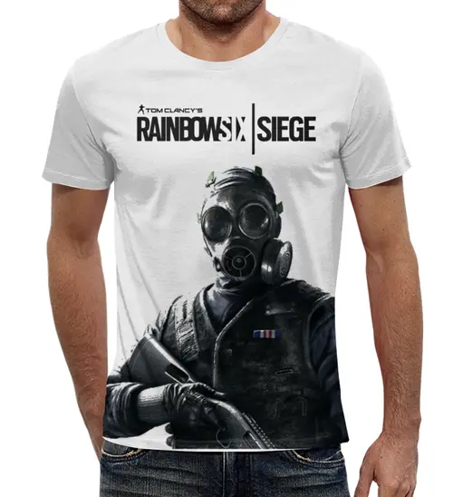 Заказать мужскую футболку в Москве. Футболка с полной запечаткой (мужская) Rainbowsix: siege от game-fan - готовые дизайны и нанесение принтов.