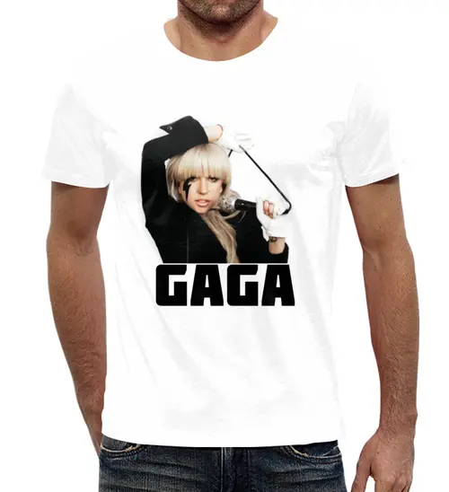 Заказать мужскую футболку в Москве. Футболка с полной запечаткой (мужская) Lady Gaga от THE_NISE  - готовые дизайны и нанесение принтов.