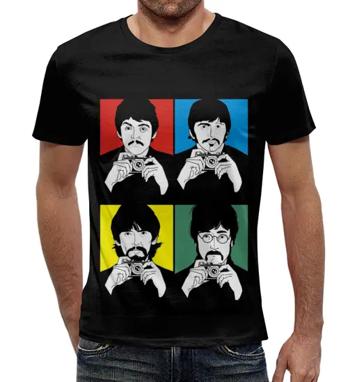 Заказать мужскую футболку в Москве. Футболка с полной запечаткой (мужская) Beatles от Виктор Гришин - готовые дизайны и нанесение принтов.