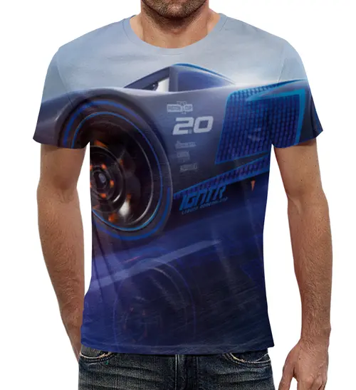 Заказать мужскую футболку в Москве. Футболка с полной запечаткой (мужская) Тачки 3 от EDJEY  - готовые дизайны и нанесение принтов.