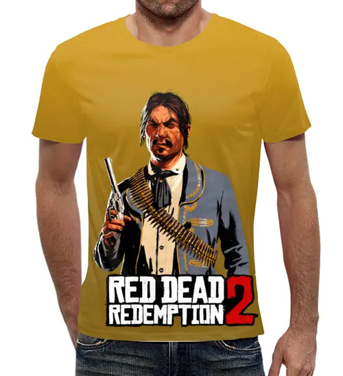Заказать мужскую футболку в Москве. Футболка с полной запечаткой (мужская)  Red Dead Redemption 2       от ПРИНТЫ ПЕЧАТЬ  - готовые дизайны и нанесение принтов.
