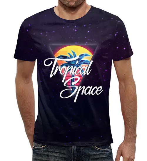 Заказать мужскую футболку в Москве. Футболка с полной запечаткой (мужская) Tropical Space от tutik_mutik@mail.ru - готовые дизайны и нанесение принтов.