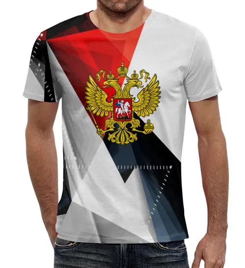 Заказать мужскую футболку в Москве. Футболка с полной запечаткой (мужская) Россия от THE_NISE  - готовые дизайны и нанесение принтов.