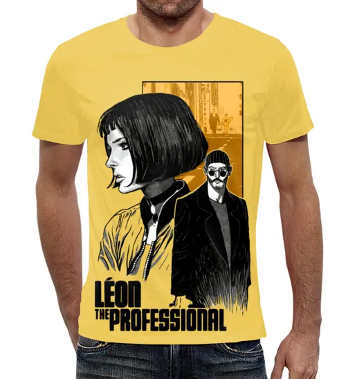Заказать мужскую футболку в Москве. Футболка с полной запечаткой (мужская) Leon      от T-shirt print  - готовые дизайны и нанесение принтов.