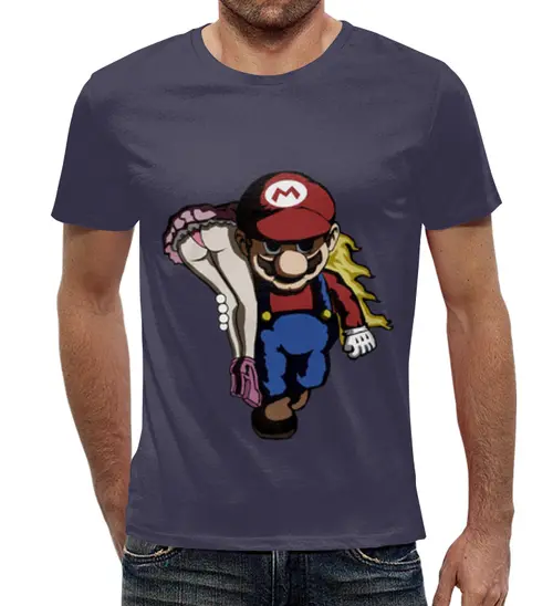 Заказать мужскую футболку в Москве. Футболка с полной запечаткой (мужская) Марио от weeert - готовые дизайны и нанесение принтов.