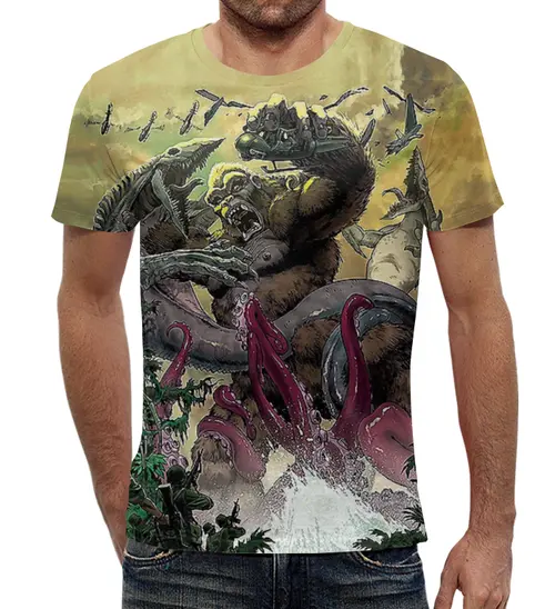 Заказать мужскую футболку в Москве. Футболка с полной запечаткой (мужская) Kong: Skull Island (King Kong) от balden - готовые дизайны и нанесение принтов.