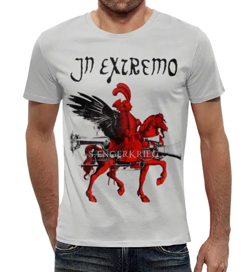 Заказать мужскую футболку в Москве. Футболка с полной запечаткой (мужская) In Extremo от geekbox - готовые дизайны и нанесение принтов.