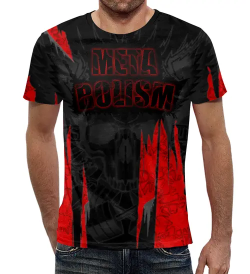 Заказать мужскую футболку в Москве. Футболка с полной запечаткой (мужская) METABOLISM от Алексс Неро - готовые дизайны и нанесение принтов.