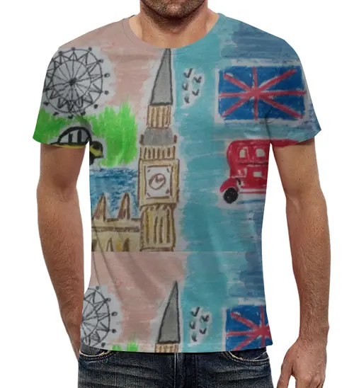 Заказать мужскую футболку в Москве. Футболка с полной запечаткой (мужская) Лондон от mrs-snit@yandex.ru - готовые дизайны и нанесение принтов.