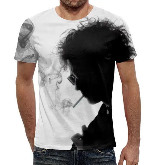 Заказать мужскую футболку в Москве. Футболка с полной запечаткой (мужская) Bob Dylan от Виктор Гришин - готовые дизайны и нанесение принтов.