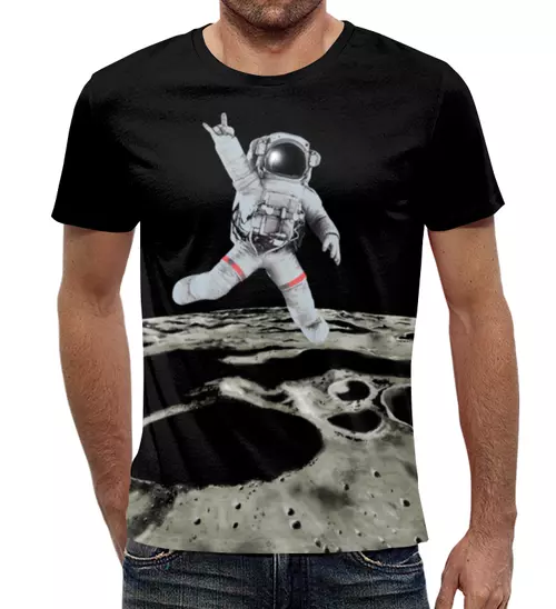Заказать мужскую футболку в Москве. Футболка с полной запечаткой (мужская) Космонавт от Setoru Hosino - готовые дизайны и нанесение принтов.