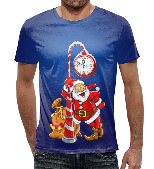 Заказать мужскую футболку в Москве. Футболка с полной запечаткой (мужская) Merry Christmas   от T-shirt print  - готовые дизайны и нанесение принтов.