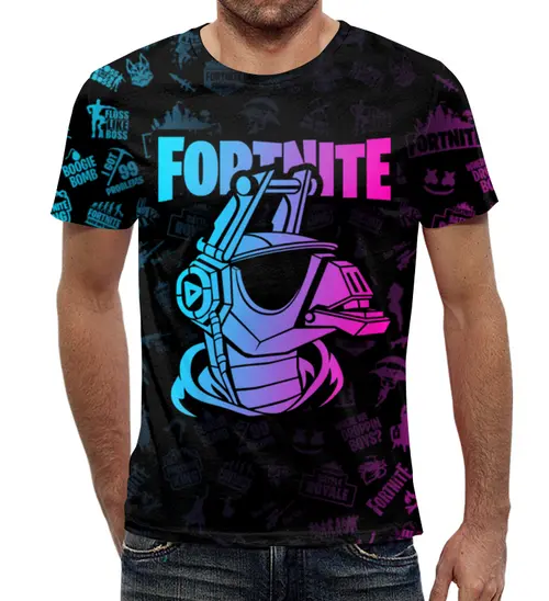 Заказать мужскую футболку в Москве. Футболка с полной запечаткой (мужская) Fortnite, DJ Yonder от geekbox - готовые дизайны и нанесение принтов.