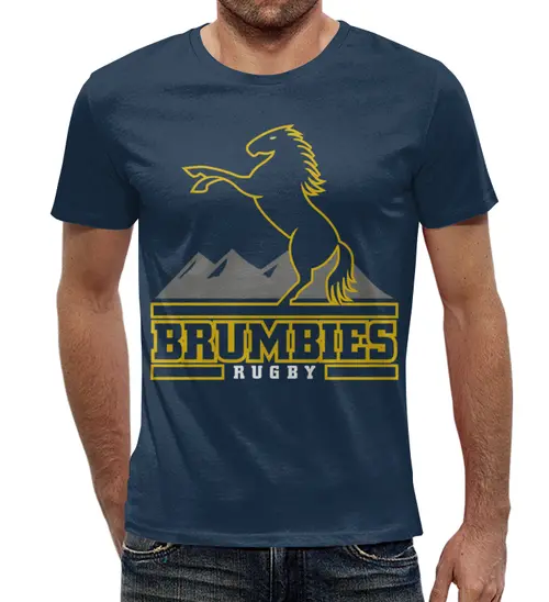 Заказать мужскую футболку в Москве. Футболка с полной запечаткой (мужская) «Брамбиз» регби от rugby - готовые дизайны и нанесение принтов.
