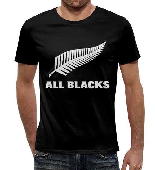Заказать мужскую футболку в Москве. Футболка с полной запечаткой (мужская) All Blacks  от rugby - готовые дизайны и нанесение принтов.