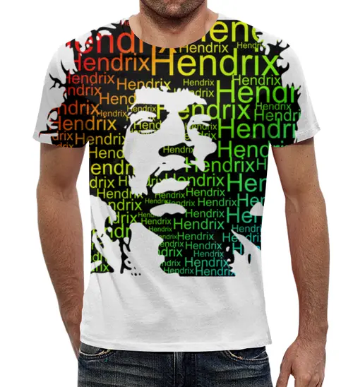 Заказать мужскую футболку в Москве. Футболка с полной запечаткой (мужская) Hendrix. Хендрикс от Александр - готовые дизайны и нанесение принтов.