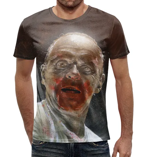 Заказать мужскую футболку в Москве. Футболка с полной запечаткой (мужская) Hannibal Lecter от balden - готовые дизайны и нанесение принтов.