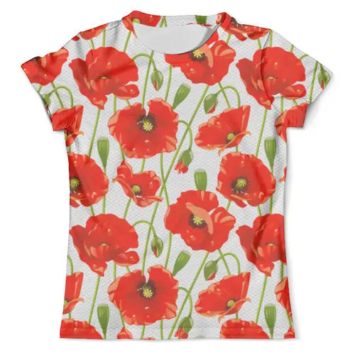 Заказать мужскую футболку в Москве. Футболка с полной запечаткой (мужская) Poppies от balden - готовые дизайны и нанесение принтов.
