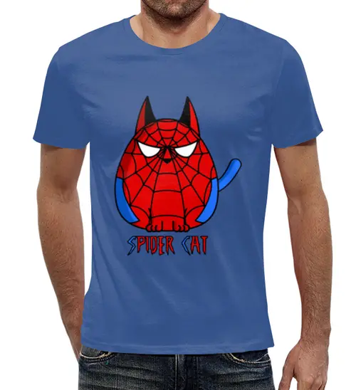 Заказать мужскую футболку в Москве. Футболка с полной запечаткой (мужская) Spider-cat от acidhouses - готовые дизайны и нанесение принтов.