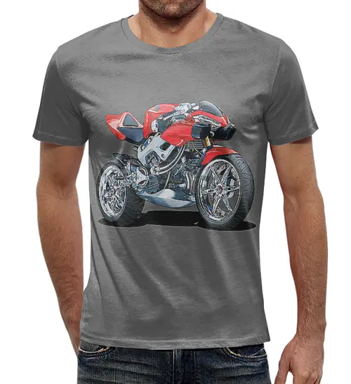 Заказать мужскую футболку в Москве. Футболка с полной запечаткой (мужская) Honda Moto от balden - готовые дизайны и нанесение принтов.