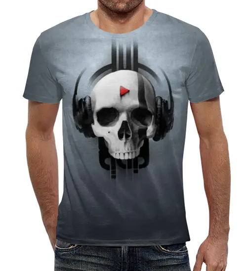 Заказать мужскую футболку в Москве. Футболка с полной запечаткой (мужская) skull от Никита Коледенков - готовые дизайны и нанесение принтов.