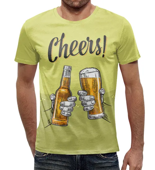 Заказать мужскую футболку в Москве. Футболка с полной запечаткой (мужская) Пиво    от T-shirt print  - готовые дизайны и нанесение принтов.