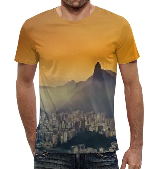 Заказать мужскую футболку в Москве. Футболка с полной запечаткой (мужская) Рио-де-Жанейро от THE_NISE  - готовые дизайны и нанесение принтов.