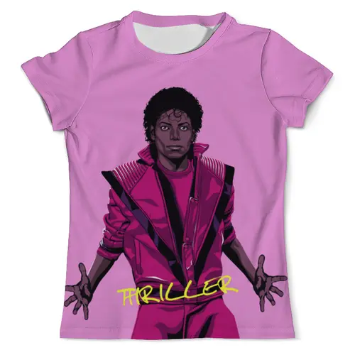 Заказать мужскую футболку в Москве. Футболка с полной запечаткой (мужская) Thriller - Michael Jackson (двусторонняя) от balden - готовые дизайны и нанесение принтов.