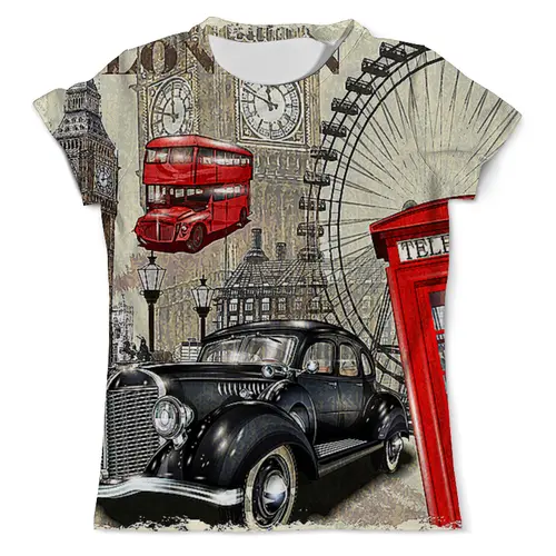 Заказать мужскую футболку в Москве. Футболка с полной запечаткой (мужская) Лондон (1) от T-shirt print  - готовые дизайны и нанесение принтов.