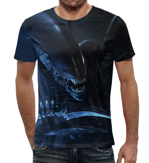 Заказать мужскую футболку в Москве. Футболка с полной запечаткой (мужская) Alien      от Nos  - готовые дизайны и нанесение принтов.
