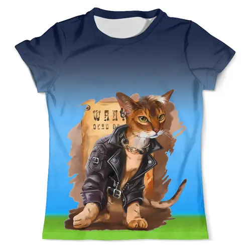 Заказать мужскую футболку в Москве. Футболка с полной запечаткой (мужская) Котик   от T-shirt print  - готовые дизайны и нанесение принтов.