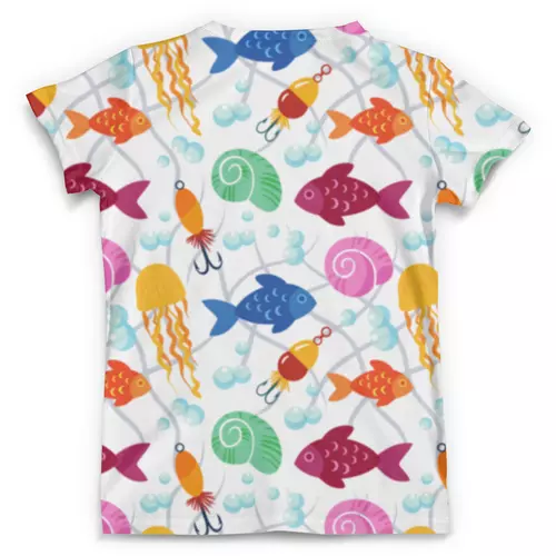 Заказать мужскую футболку в Москве. Футболка с полной запечаткой (мужская) Яркие рыбки от skynatural - готовые дизайны и нанесение принтов.