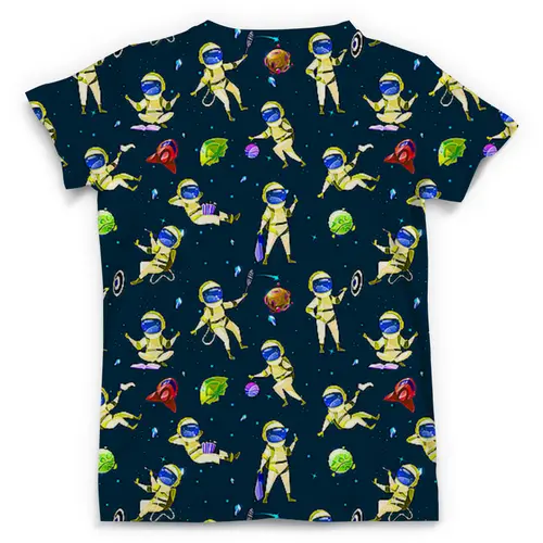 Заказать мужскую футболку в Москве. Футболка с полной запечаткой (мужская) Космонавты от T-shirt print  - готовые дизайны и нанесение принтов.