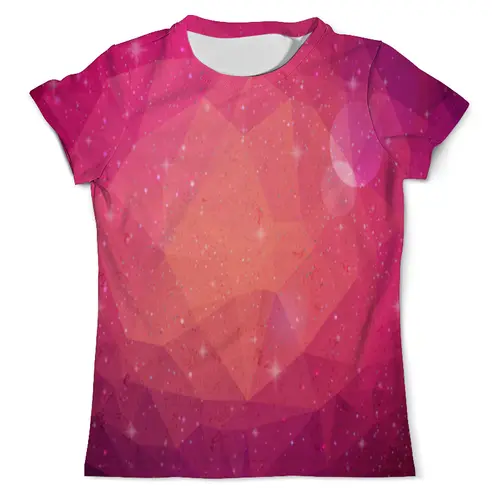 Заказать мужскую футболку в Москве. Футболка с полной запечаткой (мужская) Pink LowPoly от THE_NISE  - готовые дизайны и нанесение принтов.