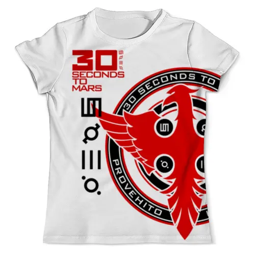 Заказать мужскую футболку в Москве. Футболка с полной запечаткой (мужская) 30 Seconds to Mars от geekbox - готовые дизайны и нанесение принтов.