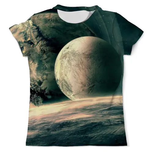 Заказать мужскую футболку в Москве. Футболка с полной запечаткой (мужская) Космическое путешествие от The Spaceway  - готовые дизайны и нанесение принтов.