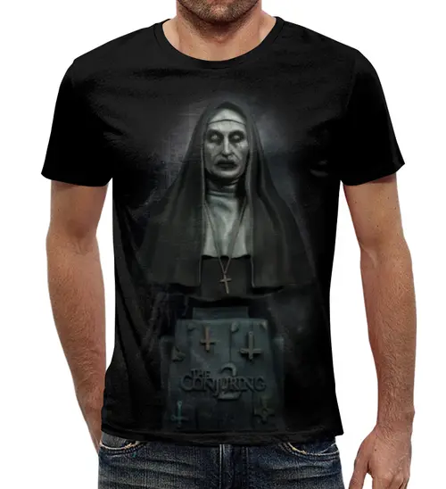 Заказать мужскую футболку в Москве. Футболка с полной запечаткой (мужская) Проклятие монахини от weeert - готовые дизайны и нанесение принтов.