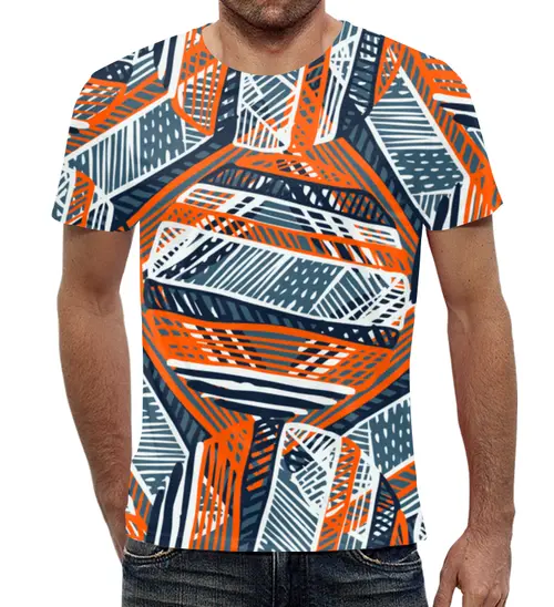 Заказать мужскую футболку в Москве. Футболка с полной запечаткой (мужская) Geometry Design от balden - готовые дизайны и нанесение принтов.