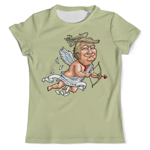 Заказать мужскую футболку в Москве. Футболка с полной запечаткой (мужская) Трамп в роли амура от T-shirt print  - готовые дизайны и нанесение принтов.