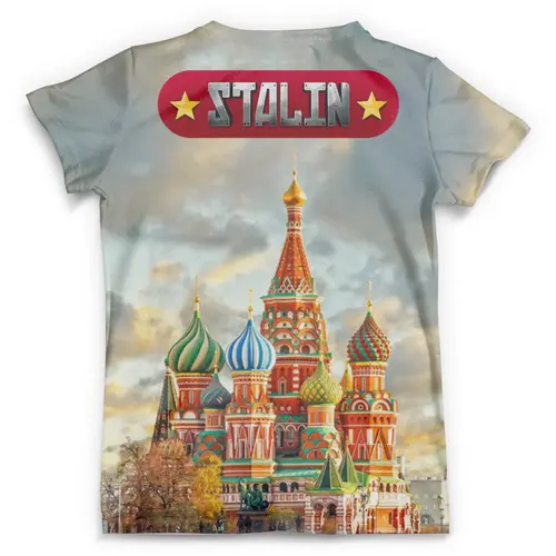 Заказать мужскую футболку в Москве. Футболка с полной запечаткой (мужская) STALIN от balden - готовые дизайны и нанесение принтов.