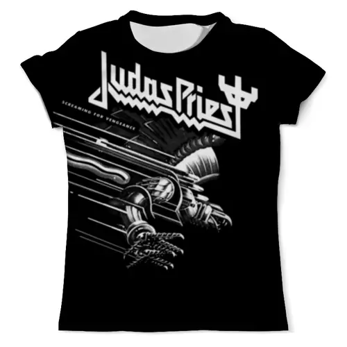 Заказать мужскую футболку в Москве. Футболка с полной запечаткой (мужская) Judas Priest от geekbox - готовые дизайны и нанесение принтов.